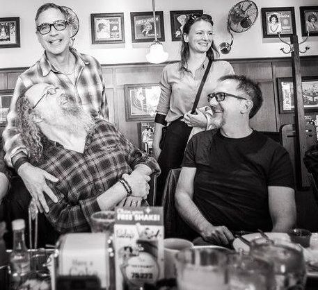 Matt Boudreau goofing around with Tony Maserati and Andrew Scheps.