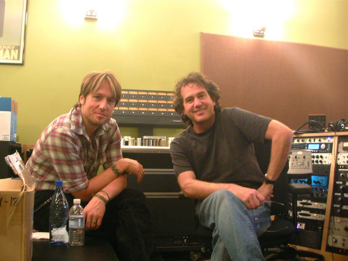 Keith Urban and Justin Niebank at Matt Boudreau’s studio in San Francisco.
